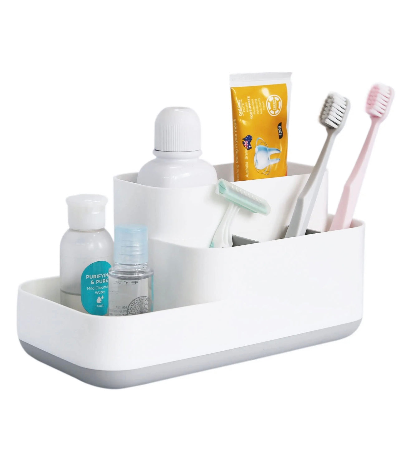 Toothbrush and Toothpaste Holder for Small Bathrooms