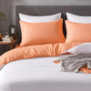 dual tone orange and white cotton pillowcase made in USA, soft, breathable, designed for comfort, loved by families