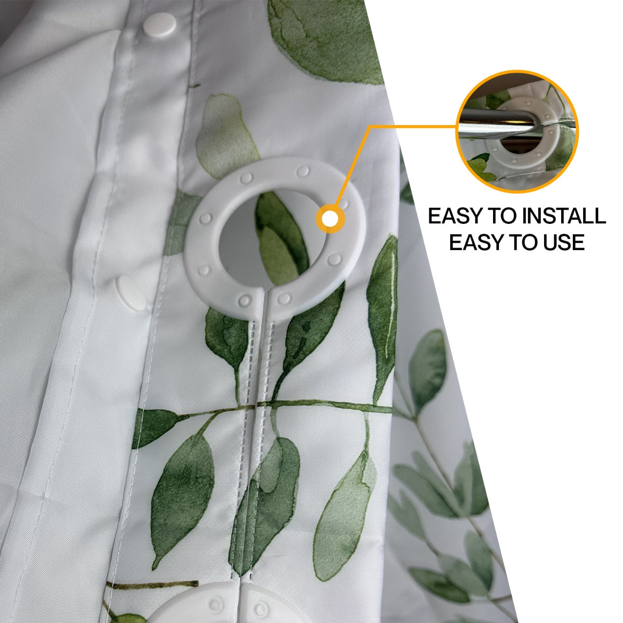 it's a snap! ringless shower curtain, easy to install